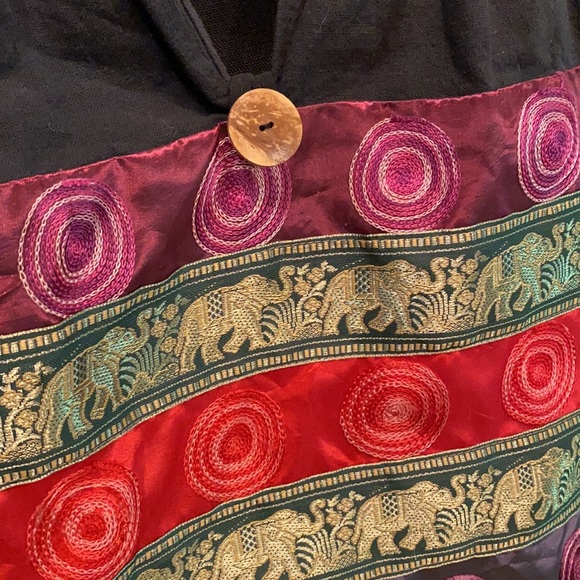 Vintage Hippie Boho  bohemian  Shoulder Bag with Elephants India Eastern - Picture 6 of 12